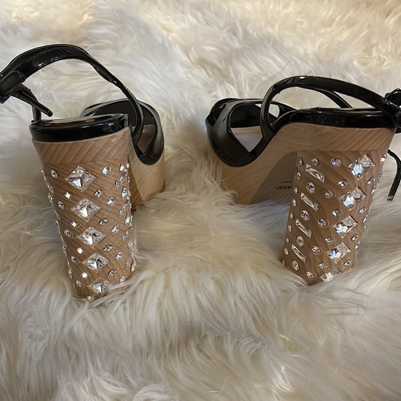 Like new Black miu miu platform high heels with crystals - Picture 4 of 6